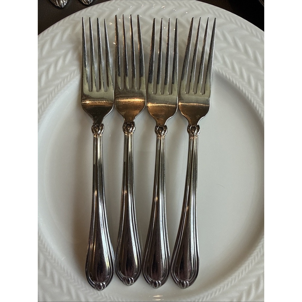 Lenox Chandelle 18/10 Stainless Steel Dinner Fork 8.5" Set Of Four RARE vintage